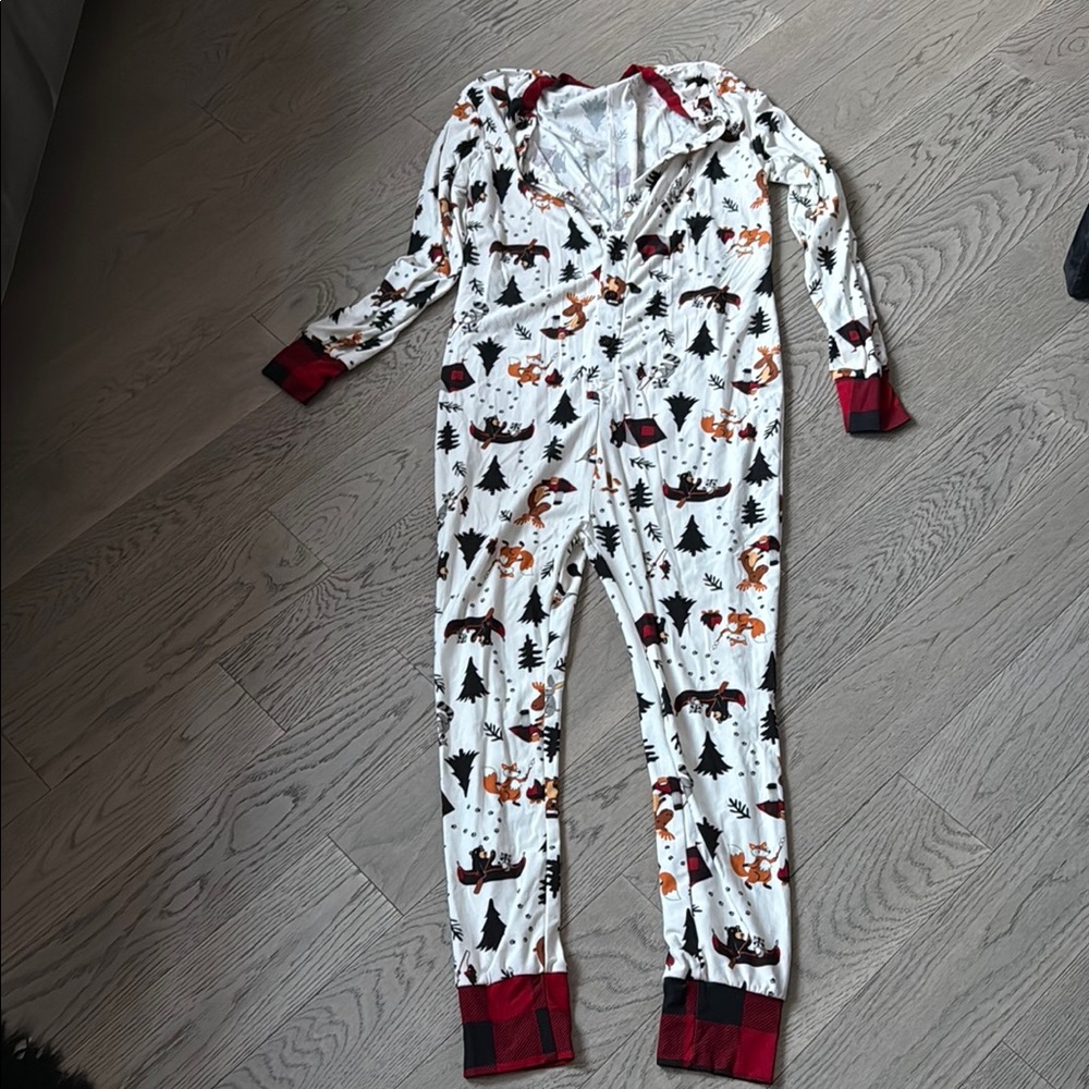 Urban Planet White and Red Pajama Onesie